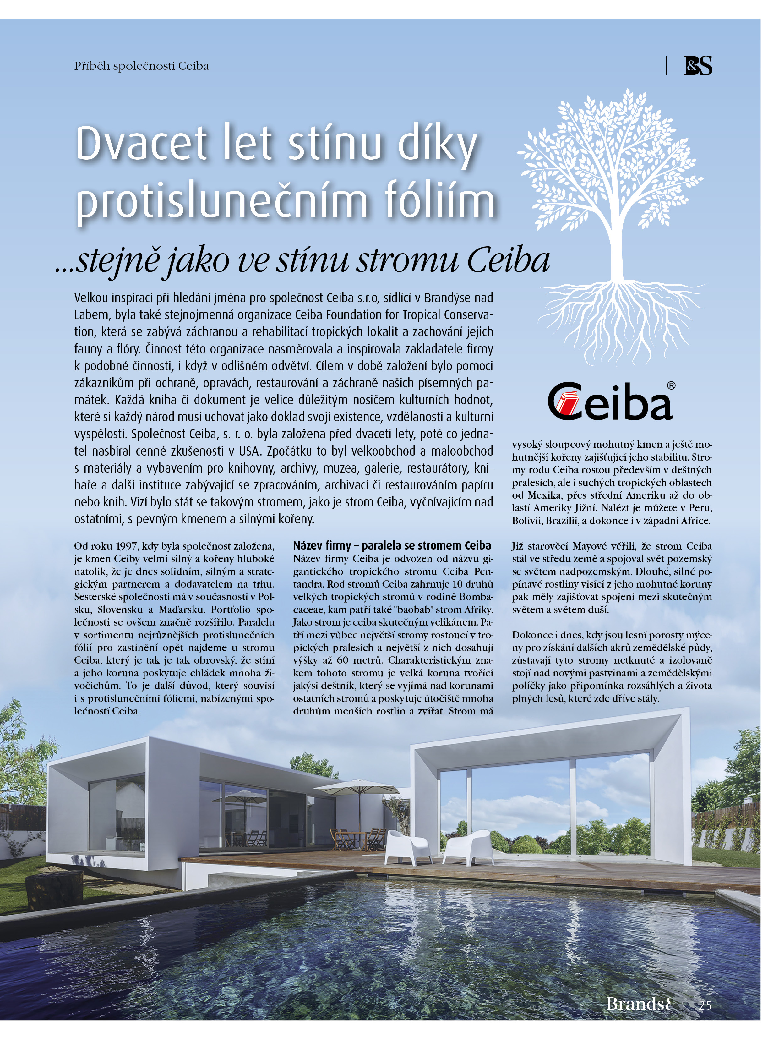 Publikace článku v časopise Brands&Stories o firmě Ceiba, s. r. o. a okenních fóliích